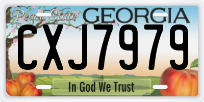 GA license plate CXJ7979