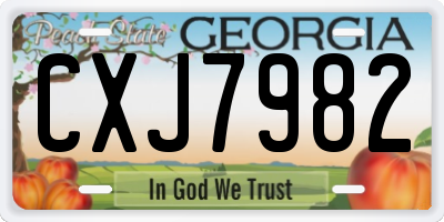 GA license plate CXJ7982