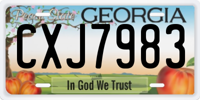 GA license plate CXJ7983