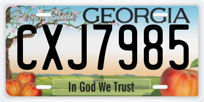 GA license plate CXJ7985