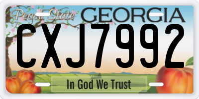 GA license plate CXJ7992