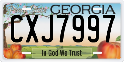 GA license plate CXJ7997
