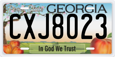 GA license plate CXJ8023