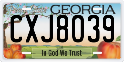 GA license plate CXJ8039