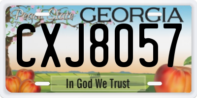 GA license plate CXJ8057