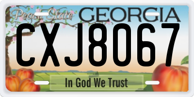 GA license plate CXJ8067