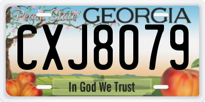 GA license plate CXJ8079
