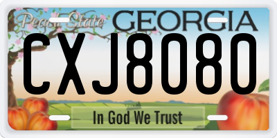 GA license plate CXJ8080