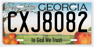 GA license plate CXJ8082