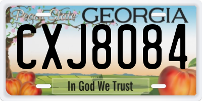 GA license plate CXJ8084