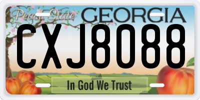 GA license plate CXJ8088