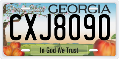 GA license plate CXJ8090