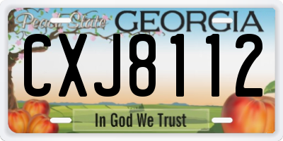 GA license plate CXJ8112