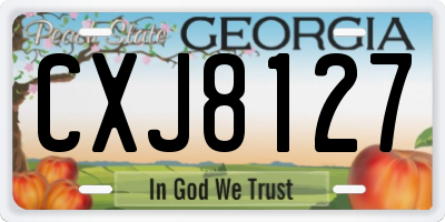 GA license plate CXJ8127