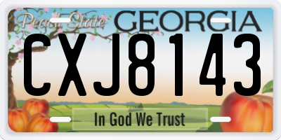 GA license plate CXJ8143