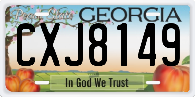 GA license plate CXJ8149