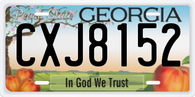 GA license plate CXJ8152