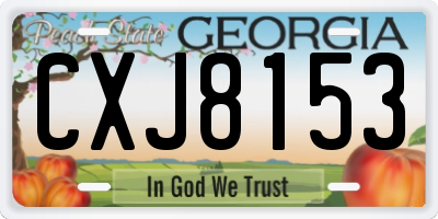 GA license plate CXJ8153