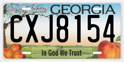 GA license plate CXJ8154