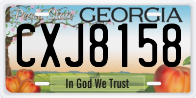 GA license plate CXJ8158