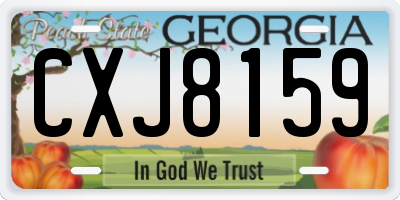 GA license plate CXJ8159