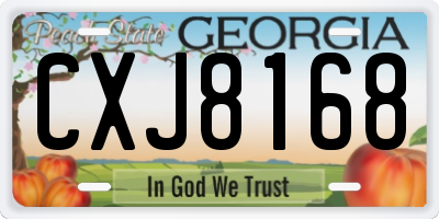 GA license plate CXJ8168