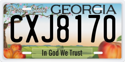 GA license plate CXJ8170