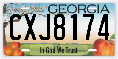 GA license plate CXJ8174