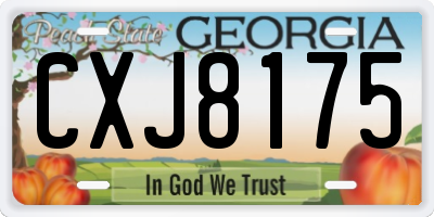 GA license plate CXJ8175