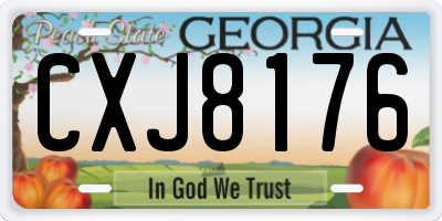 GA license plate CXJ8176