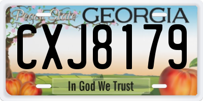 GA license plate CXJ8179