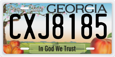 GA license plate CXJ8185