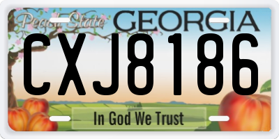 GA license plate CXJ8186