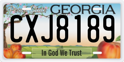 GA license plate CXJ8189