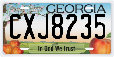 GA license plate CXJ8235