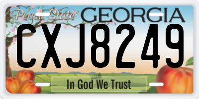 GA license plate CXJ8249