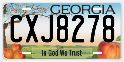 GA license plate CXJ8278