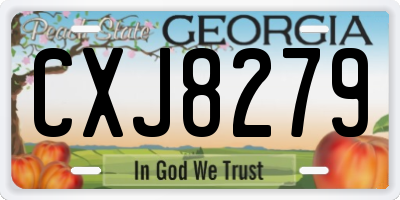 GA license plate CXJ8279