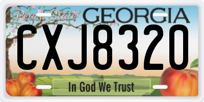 GA license plate CXJ8320