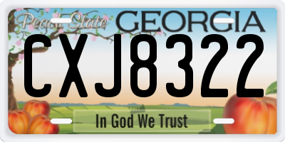 GA license plate CXJ8322