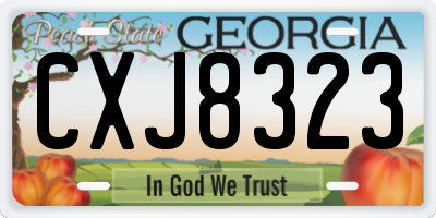 GA license plate CXJ8323