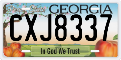 GA license plate CXJ8337
