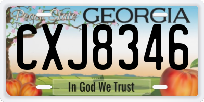 GA license plate CXJ8346