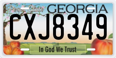 GA license plate CXJ8349