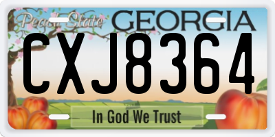 GA license plate CXJ8364