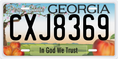 GA license plate CXJ8369