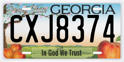 GA license plate CXJ8374