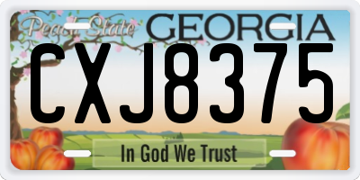 GA license plate CXJ8375