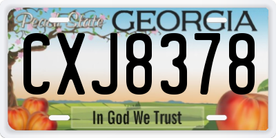 GA license plate CXJ8378