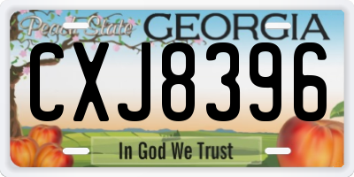 GA license plate CXJ8396